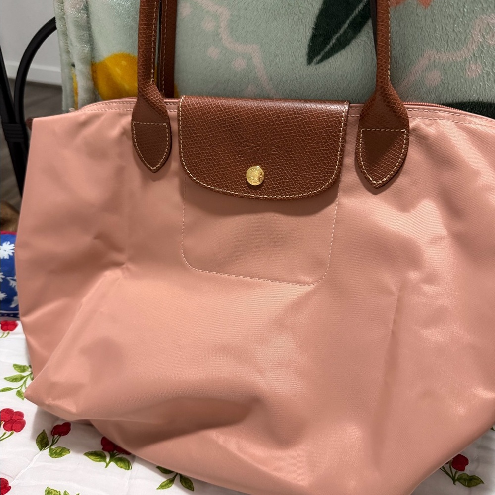 Longchamp Pink and Brown Tote Bag